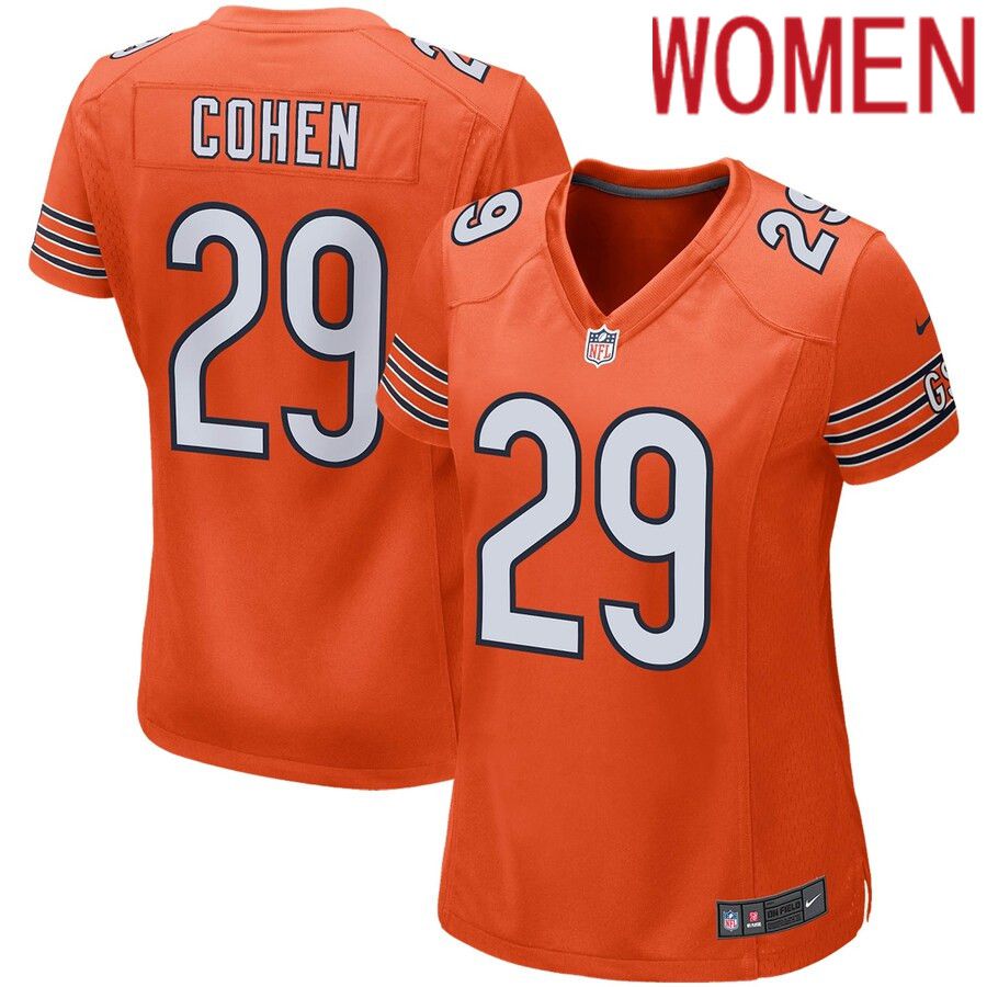 Women Chicago Bears 29 Tarik Cohen Nike Orange Game NFL Jersey